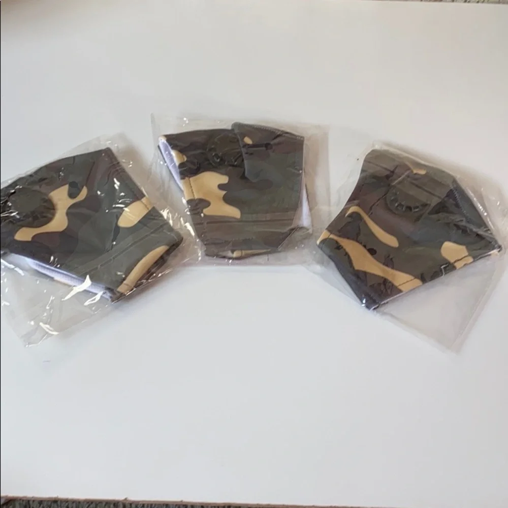 3 Camouflage Face Masks With Filter Slot
